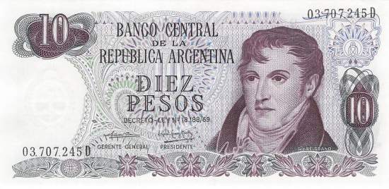 Argentinien p295-1  10 Pesos 1973